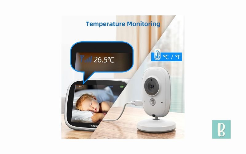 Babá Eletrônica, TakTark Câmera para Bebês com Tela de 3.2", Visão Noturna Infravermelha, Áudio Bidirecional, Detecção de Som VOX, Monitoramento Temperatura, Canção de Ninar