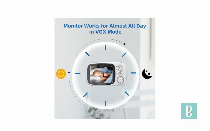 Babá Eletrônica, TakTark Câmera para Bebês com Tela de 3.2", Visão Noturna Infravermelha, Áudio Bidirecional, Detecção de Som VOX, Monitoramento Temperatura, Canção de Ninar